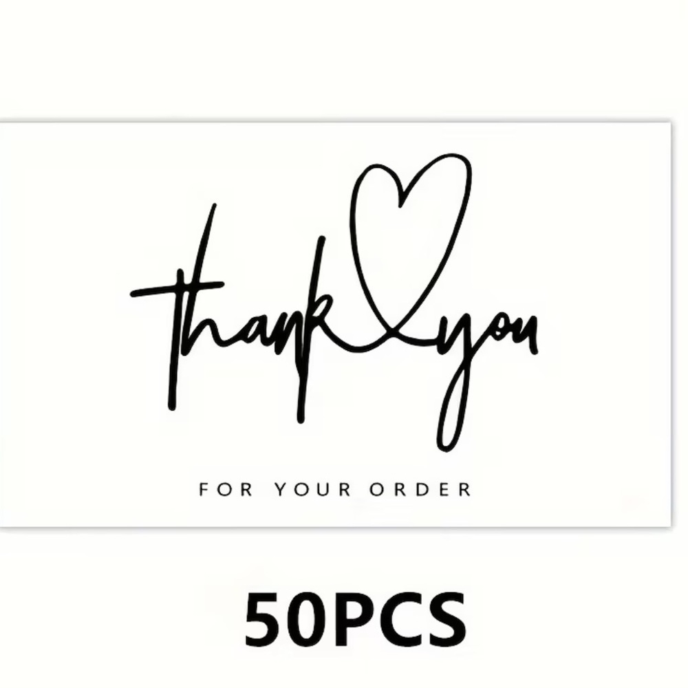 Thank You Cards Black and White NEW 50 cards